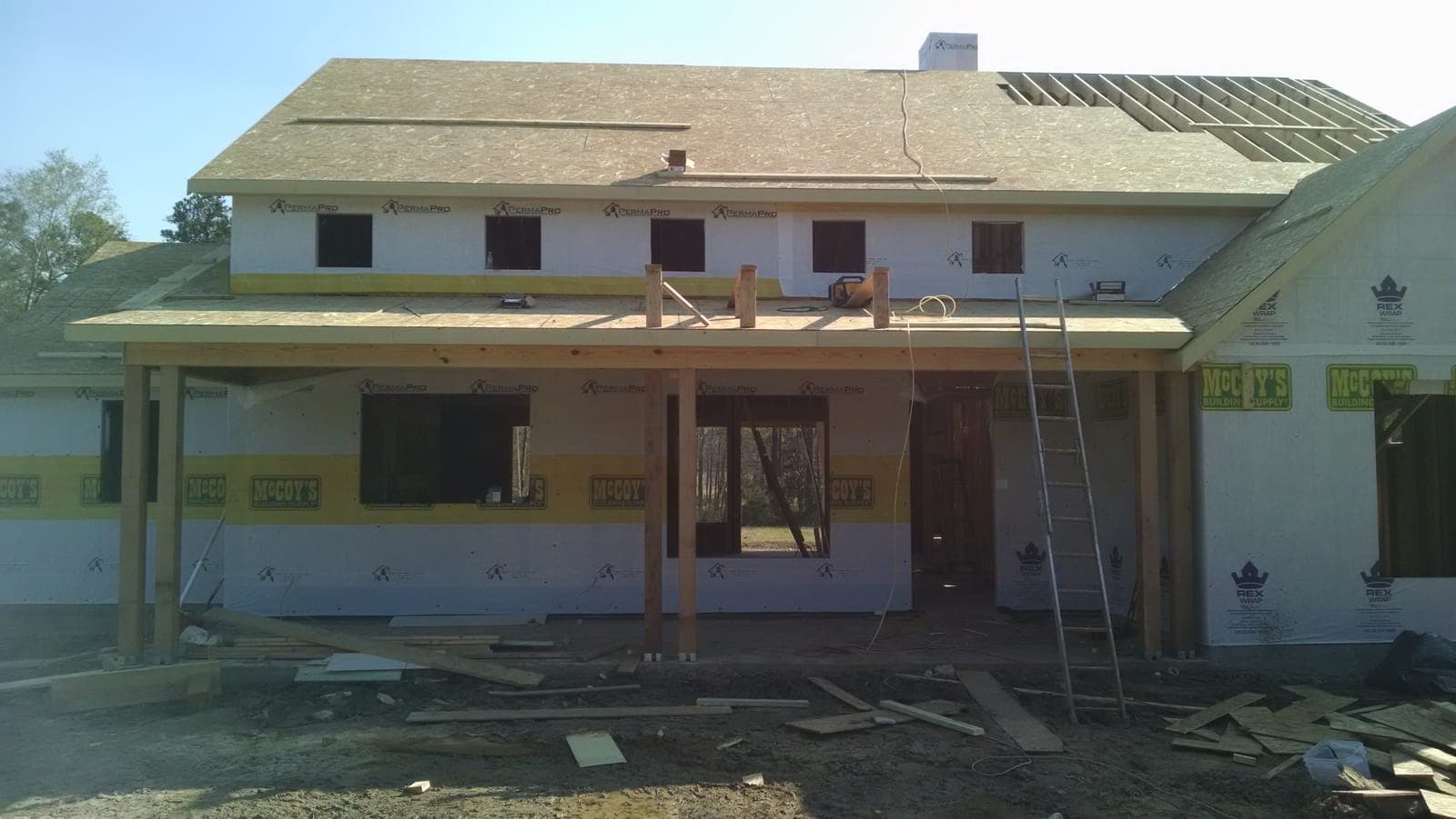 Two-story custom home framing and sheathing