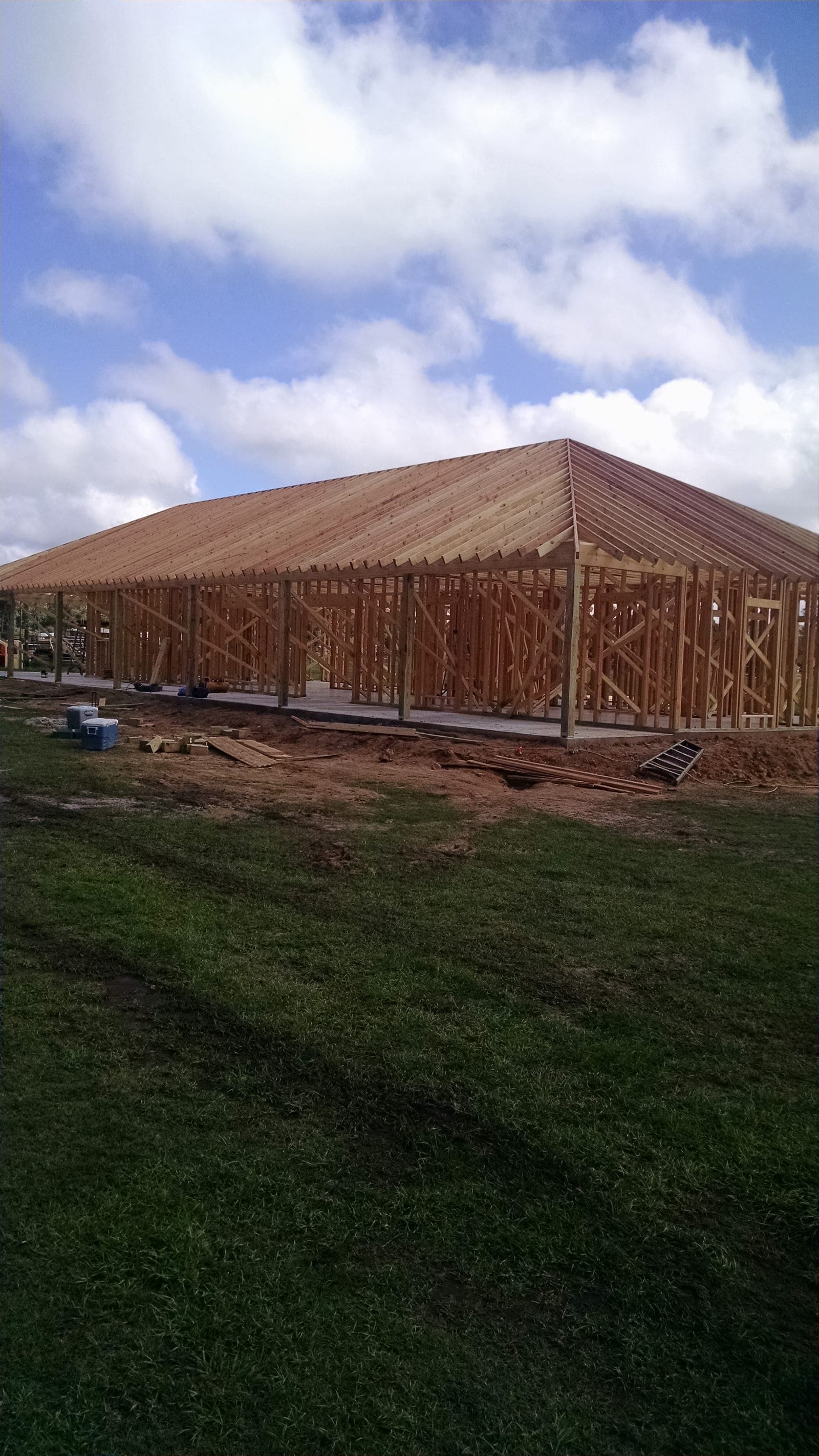 Wood framing on concrete slab