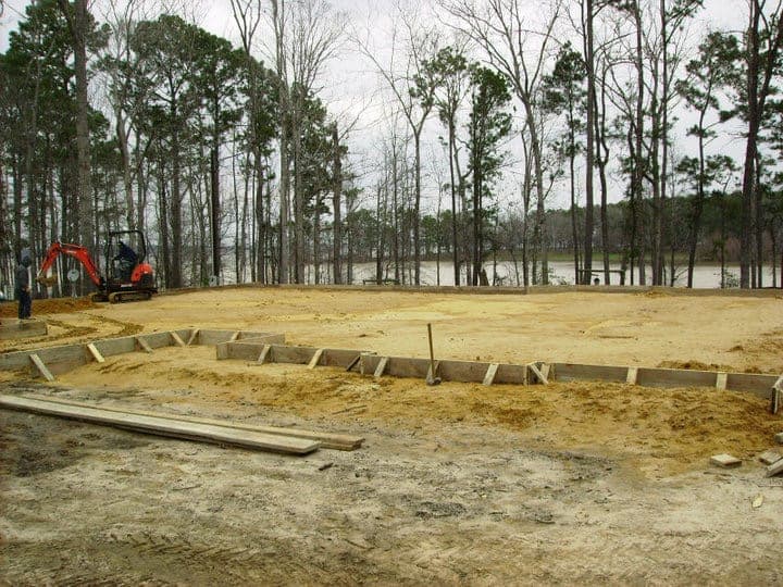 Waterfront foundation forms and site prep